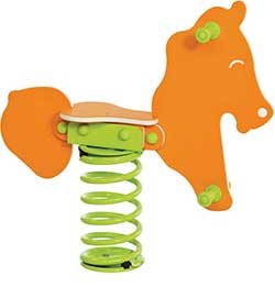 Modèle 5 : Cheval<br>Ressort hélicoïdal : Ø 200 mm<br>Tube section : Ø 20 mm - hauteur 400 mm