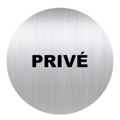 Panneau rond 80mm aluminium adhésif - privée