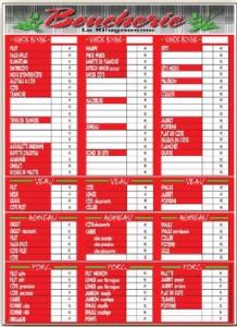 Boucherie VBVAP* : (Viande Bovine, Veau, Agneau, Porc) - 50 x 40 cm