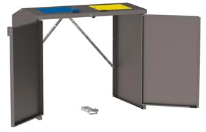 sans tôle de fond <br> Trappes jaune et bleue