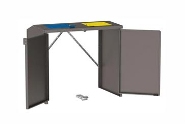 sans tôle de fond <br> Trappes jaune et bleue