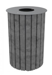 Corbeille en plastique recyclé - Structure et couvercle en acier – 60 L – A sceller – Ø.477 x H.1350 mm - Anthracite - 61281576-195486253.jpg