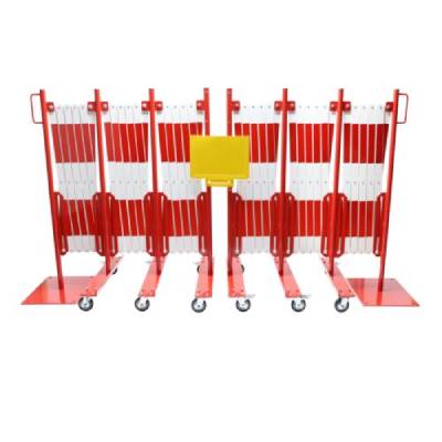 Set de barrières extensibles - L.2 x 8000 mm - Rouge/Blanc