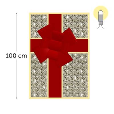 leds blanc chaud - rouge - 100 x 70 x 35 cm