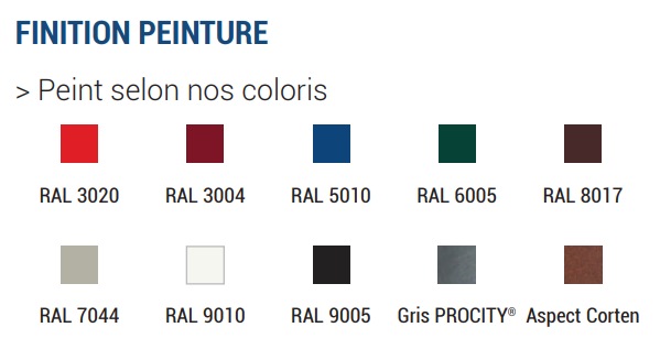 Finitions : (A valider lors de la commande)