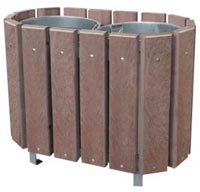 Corbeille double flux bois exotique -  tri sélectif - À sceller - 62715431-241983166.jpg