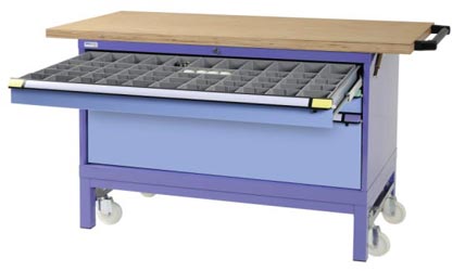 Établi mobile avec 3 tiroirs