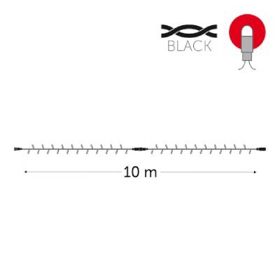 100 leds rouges - fil noir - sans alimentation