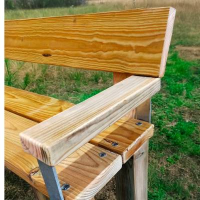 Banc bois campagnard -  Avec accoudoir