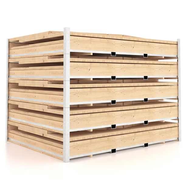 Présentation de rangement Chalets pliés