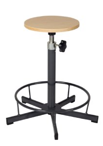 Tabouret scolaire réglable - sans repose pied - Assise Ø 30 cm - H. réglable de 52 à 70 cm - Sur patins - 6628603-411586829.jpg