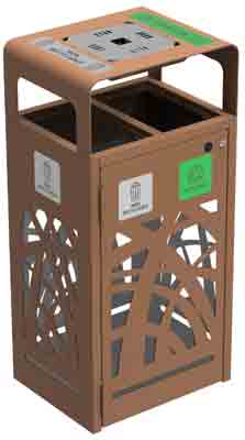 Corbeille de tri anti-nuisibles avec cendrier 2 x 60L  CYBEL  - 66492147-566238219.jpg