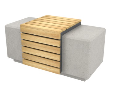 Béton / Gris sablé - Anthracite RAL 7016 - Lame bois