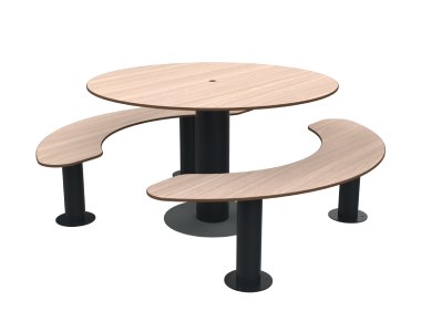 Anthracite / Chêne clair - Trou de parasol