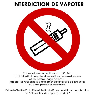 Interdiction de fumer et vapoter