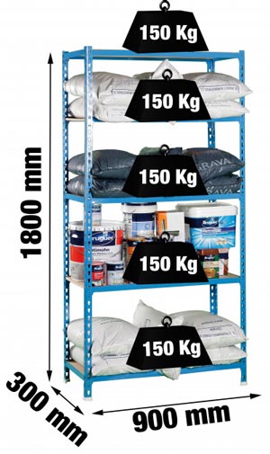 Kit d'étagère de stockage magasin 150 kg - 71222134-395725478.jpg