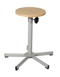 Tabouret scolaire réglable par vis - Avec repose pied - Assise Ø 30 cm - H. réglable de 52 à 70 cm - Sur patins - 71474332-924255358.jpg
