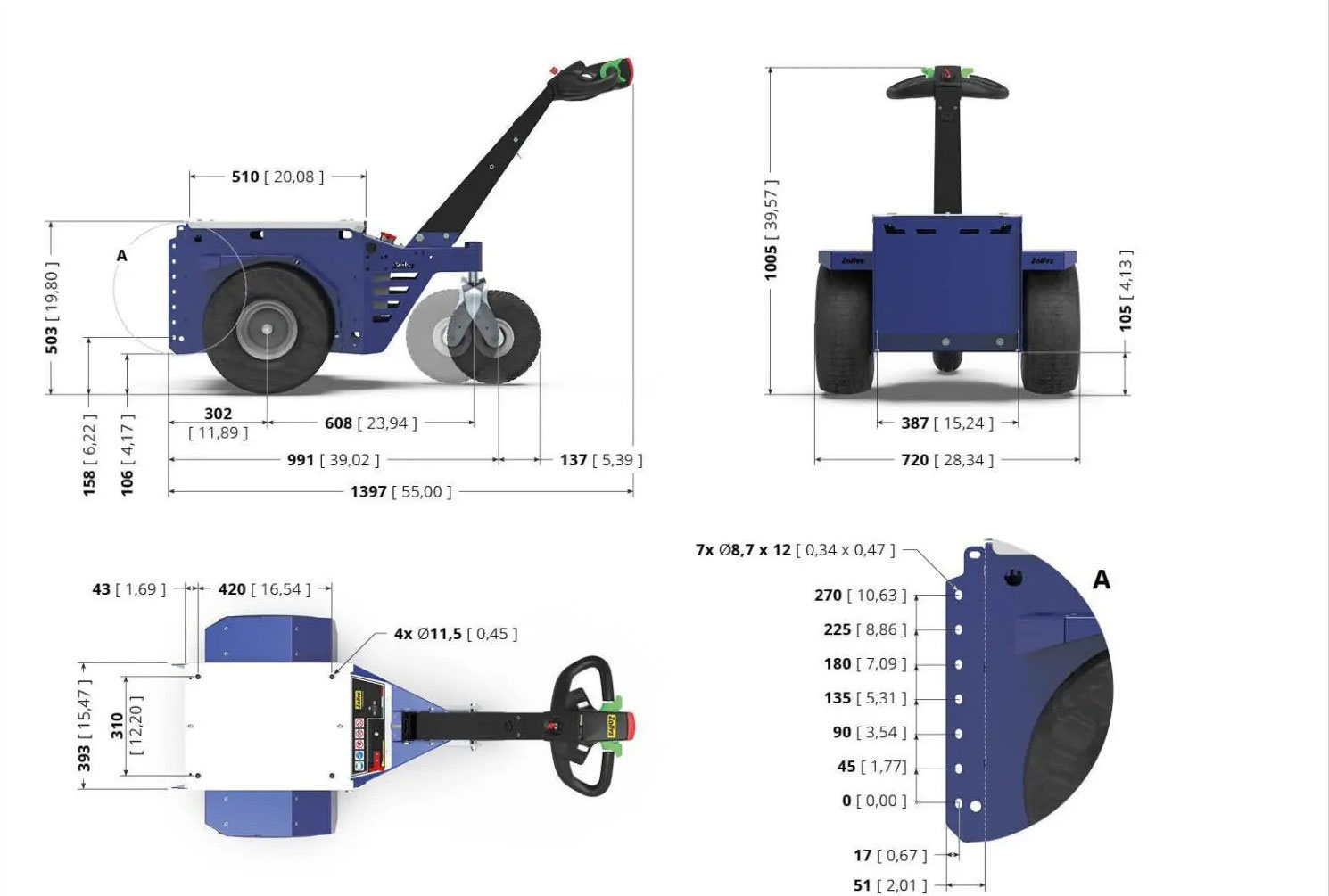 Tracteur pousseur électrique pour conteneurs - Traction : 3000 kg - Moteur : 600 W - Vitesse : 4,5 km/h - 71748461-776845226.jpg