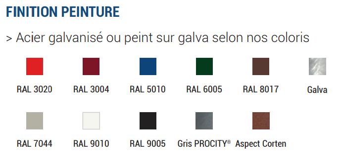 Finition à valider lors de la commande