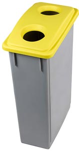 Corbeille et couvercle ouverture <br> Jaune