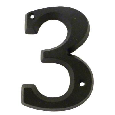 Chiffre n°3 à clouer en zamak noir