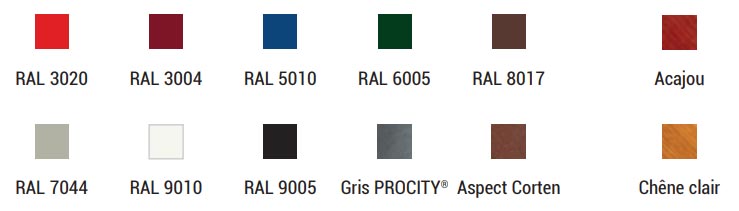 Acier peint sur zinc selon nos coloris