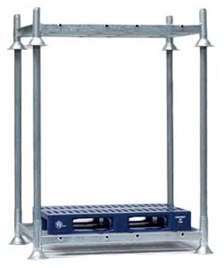 Rack de stockage à palette double - Capacité : 2 tonnes - L.2030 x P.1180 mm - Galvanisé à chaud - 74625317-984283573.jpg