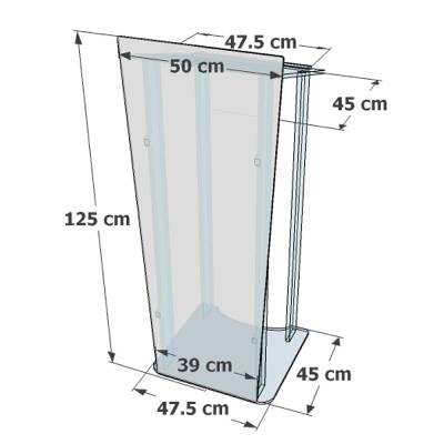 Schéma - Pupitre colonne plexiglas