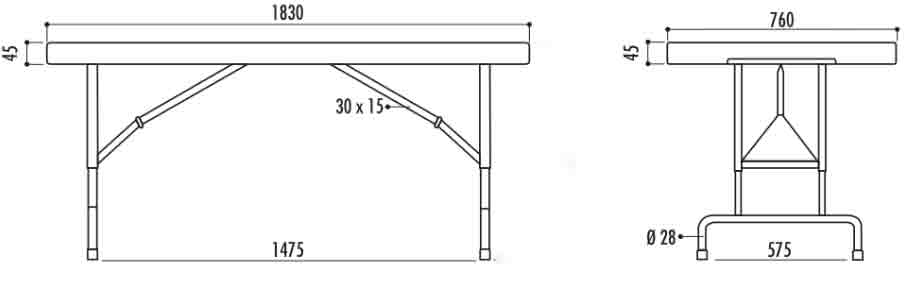 Table rectangulaire à hauteur réglable en polyéthylène - 757996-272732438.jpg