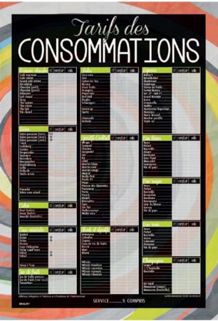 Tarif des consommations