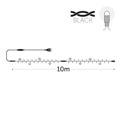 10 m - 100 leds blanches - fil noir