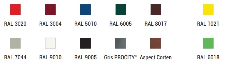 Nuanciers (coloris à préciser lors de la commande)