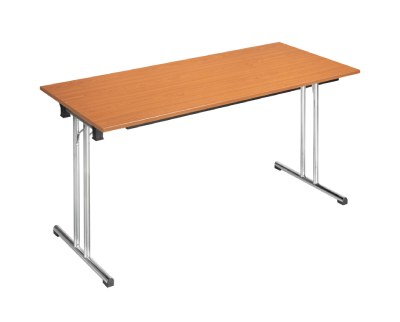 Table de réunion pliante polyvalente - pieds chromés - rectangulaire - plateau mélaminé ép. 25 mm - 120 x 80 cm à 160 x 80 cm - 77124197-918753222.jpg