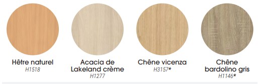 Coloris plateau<br>Autres coloris sur demande