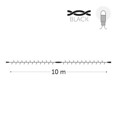 100 leds blanches - fil noir - sans alimentation
