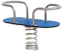 <b>Modèle 2 </b> <br> Ressort hélicoïdal Ø 20 mm <br> Surface amortissante : 6.08 m²