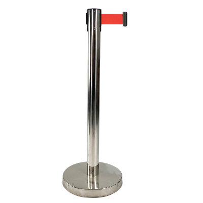 Poteau Inox / Sangle Rouge