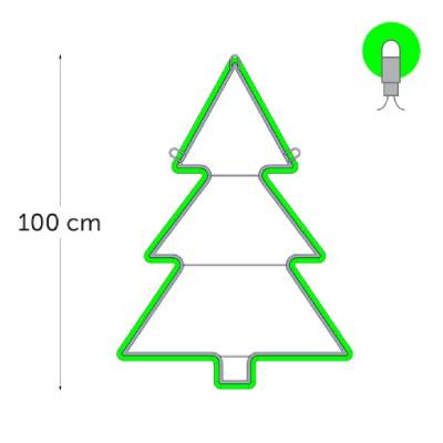 leds vertes - 100 x 70 cm - sans alimentation