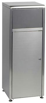 Borne à déchets à trappe basculante - 50 L - Inox brossé ou acier blanc - 81759436-167166783.jpg