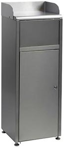 Borne à déchets à trappe basculante - 50 L - Inox brossé ou acier blanc - 81759436-649734761.jpg