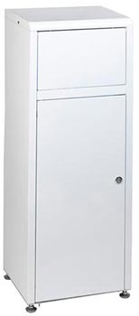 Borne à déchets à trappe basculante - 50 L - Inox brossé ou acier blanc - 81759436-811342455.jpg