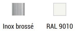 - Pommeau peint sur zinc<br>- Tube en acier inoxydable 304 brossé 