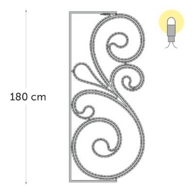 leds blanc chaud - H.180 x l.80 cm