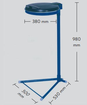 Support sac poubelle galvanisé couvercle plastique  - 83311647-857148381.jpg