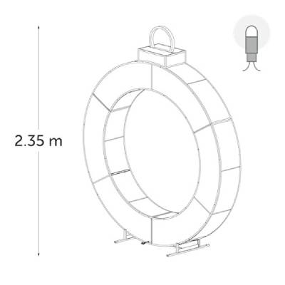 leds blanches - 235 x 200 x 30 cm