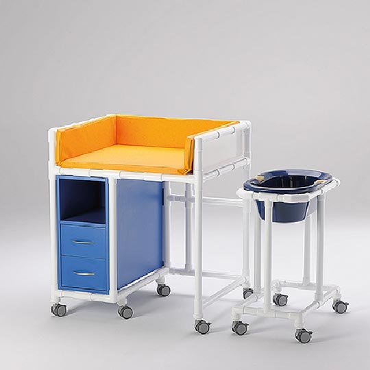 Table à Langer Mobile Pliable - Hauteur Réglable 62-90 Cm, Avec Panier Rangement, Roues, Verte
