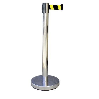 Poteau Inox / Sangle Noire & Jaune