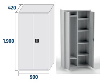 Grande séparation + 6 étagères moyennes + tringle porte cintres