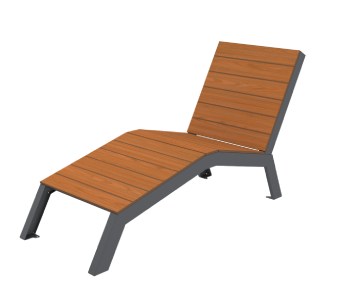 Chaise longue méridienne en acier et bois compact HPL - 1 place - A lames - Structure métal anthracite - L.640 x P.1710 x H.925 mm - Coloris assise au choix - 85757615-855319179.jpg