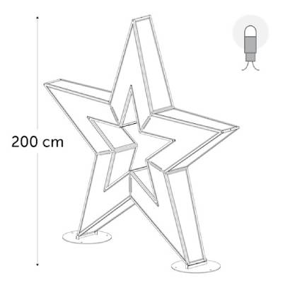 leds blanches - 200 x 210 x 25 cm